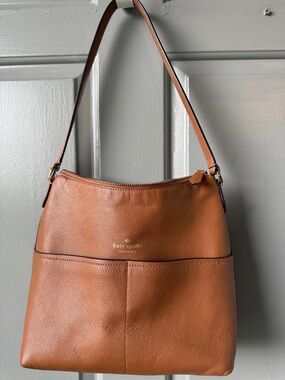 kate spade Tan Pebbled Leather Shoulder Bag